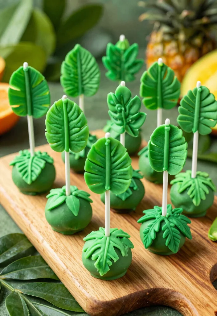 17 Jungle Cake Pops Ideas: Wild Party Desserts for Your Tropical Bash - 4. Leafy Green Jungle Cake Pops 1