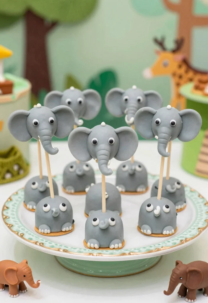 17 Jungle Cake Pops Ideas: Wild Party Desserts for Your Tropical Bash - 7. Fun Elephant Cake Pops 1