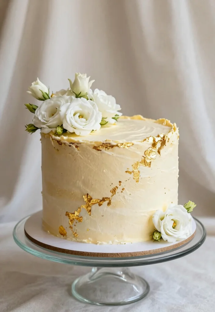 17 Masters Graduation Cake Ideas in Elegant Academic Style - 10. Gold and White Elegance Cake 1