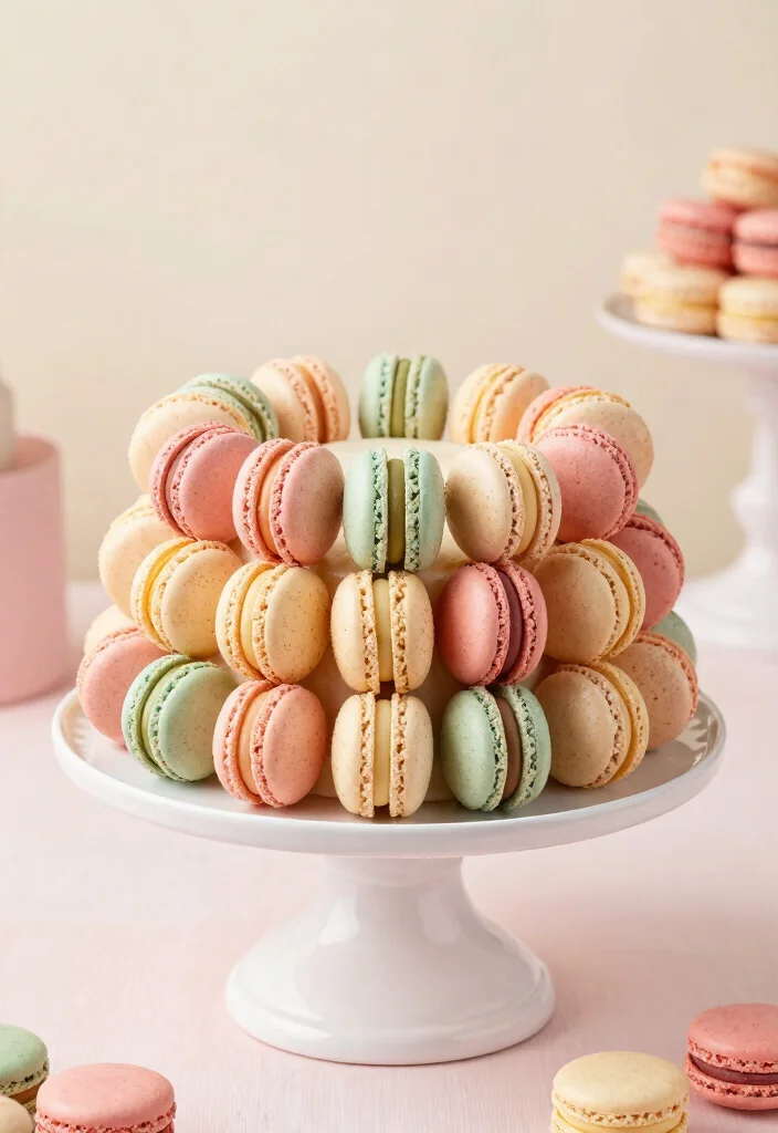 17 Masters Graduation Cake Ideas in Elegant Academic Style - 14. Delicate Macaron Cake 1