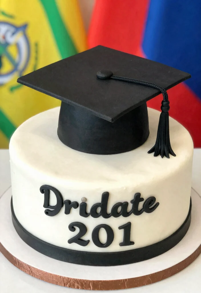 17 Masters Graduation Cake Ideas in Elegant Academic Style - 8. Fondant Graduation Cap Cake 1