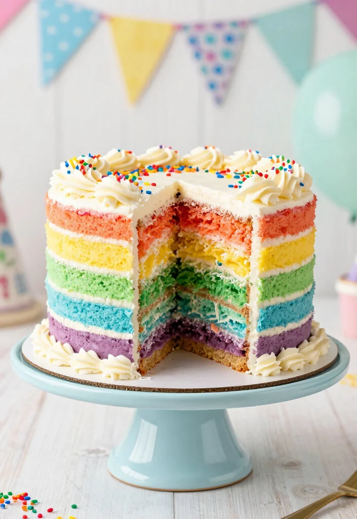 17 Masters Graduation Cake Ideas in Elegant Academic Style - 9. Colorful Rainbow Cake 1