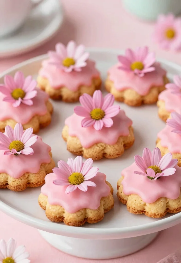17 Pink Daisy Cake Ideas: Soft Floral Sweetness - 14. Pink Daisy Biscotti 1