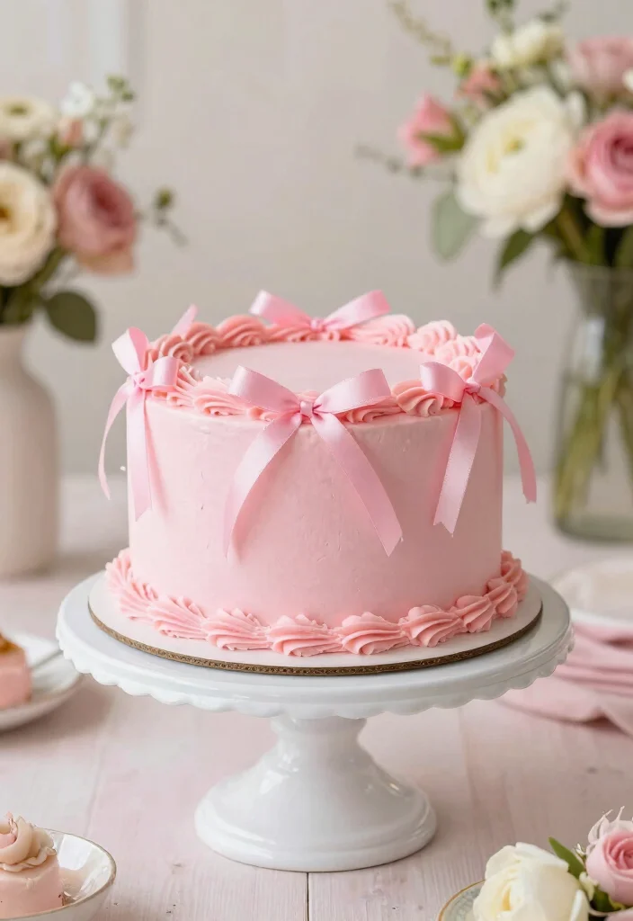 17 Pink Ribbon Cake Ideas for an Elegant Statement Style - 1. Classic Pink Ribbon Vanilla Cake 1