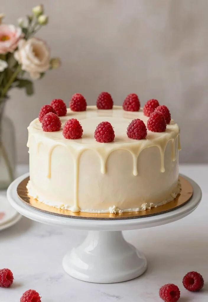 17 Pink Ribbon Cake Ideas for an Elegant Statement Style - 13. White Chocolate Raspberry Cake 1