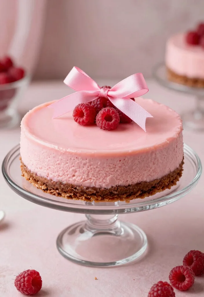 17 Pink Ribbon Cake Ideas for an Elegant Statement Style - 14. Pink Velvet Cheesecake 1