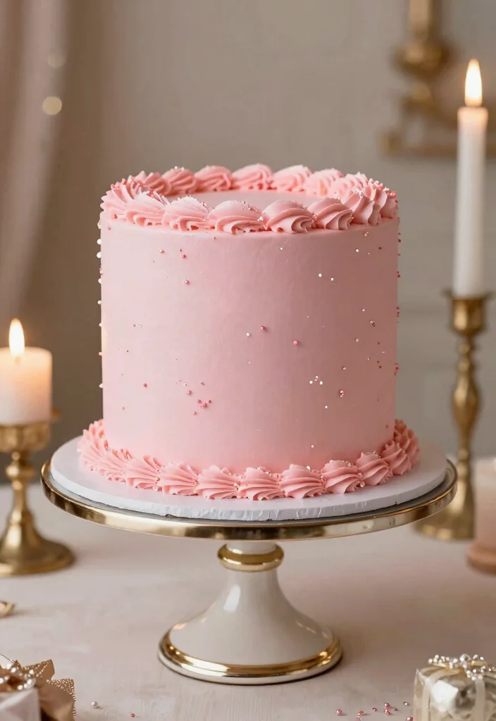 17 Pink Ribbon Cake Ideas for an Elegant Statement Style - 16. Pink Champagne Cake 1