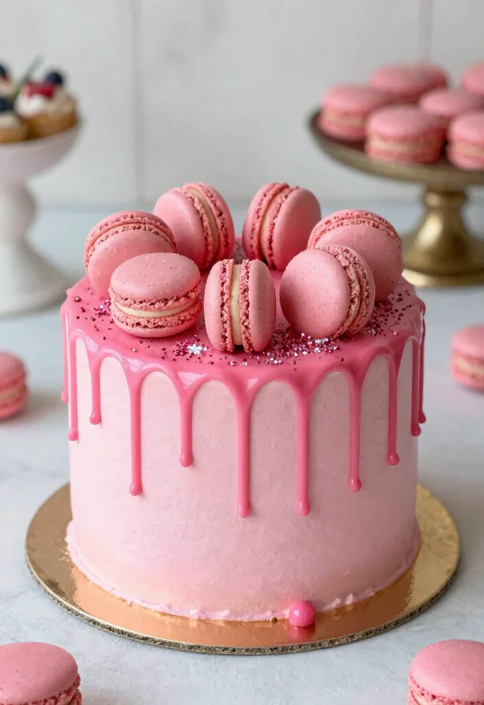 17 Pink Ribbon Cake Ideas for an Elegant Statement Style - 9. Pink Chocolate Drip Cake 1