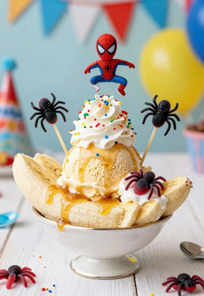 17 Spidey Birthday Cake Ideas Superhero Fun Theme - 10. Spider-Man Banana Splits 1