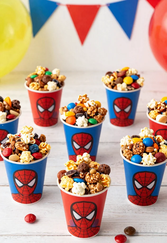 17 Spidey Birthday Cake Ideas Superhero Fun Theme - 13. Spidey Trail Mix 1