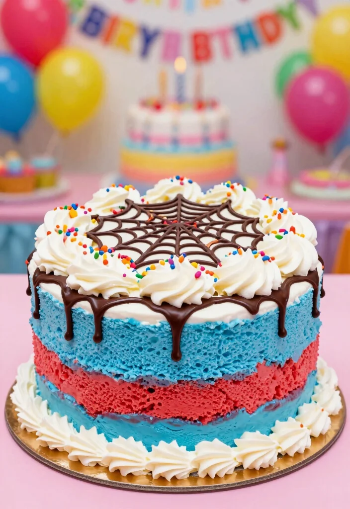 17 Spidey Birthday Cake Ideas Superhero Fun Theme - 14. Spider-Man Ice Cream Cake 1