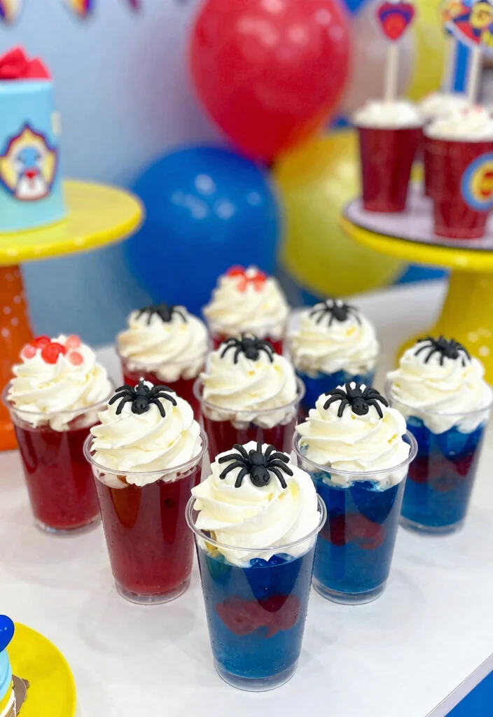17 Spidey Birthday Cake Ideas Superhero Fun Theme - 16. Spider-Man Jello Cups 1