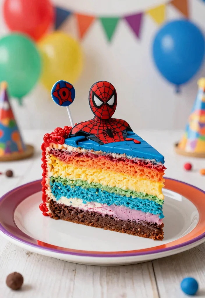 17 Spidey Birthday Cake Ideas Superhero Fun Theme - 17. Spider-Man Cake Slice 1
