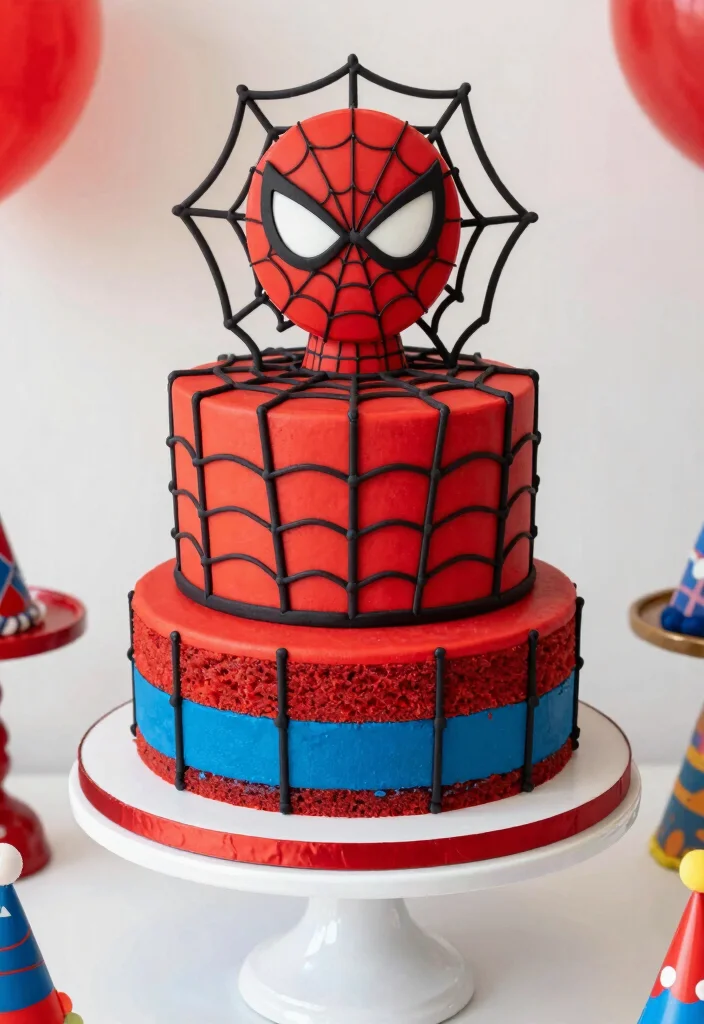 17 Spidey Birthday Cake Ideas Superhero Fun Theme - 4. Spider-Man Layered Cake 1