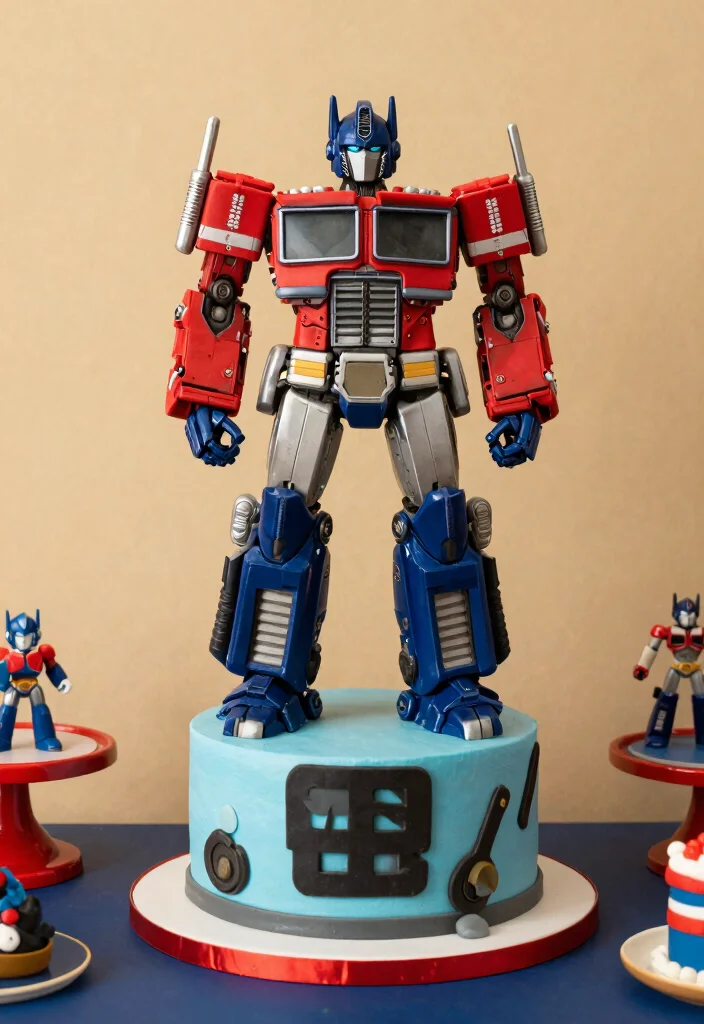 17 Transformers Birthday Cake Ideas for a Bold Action Theme - 1. Optimus Prime Cake for the Ultimate Fan 1