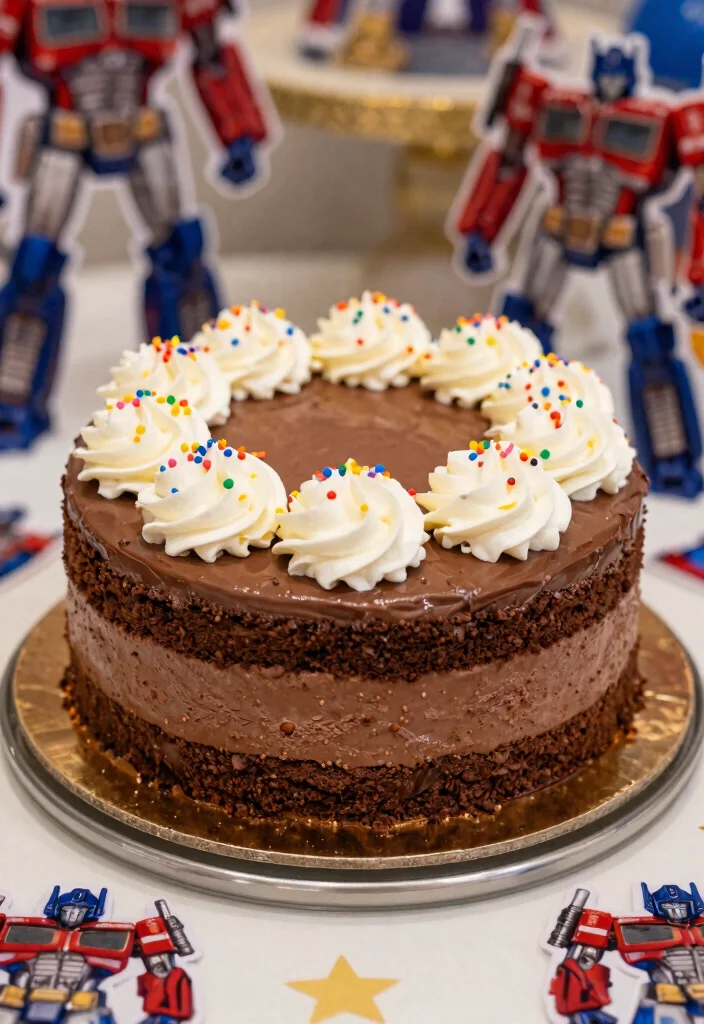 17 Transformers Birthday Cake Ideas for a Bold Action Theme - 15. Transformers Chocolate Mousse Cake 1