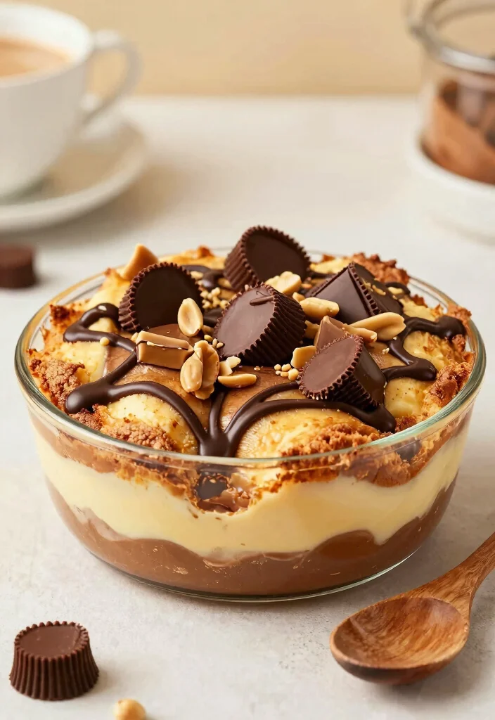 17 White Chocolate Bread Pudding Ideas: Rich Comfort Dessert - 3. Peanut Butter Cup White Chocolate Bread Pudding 1