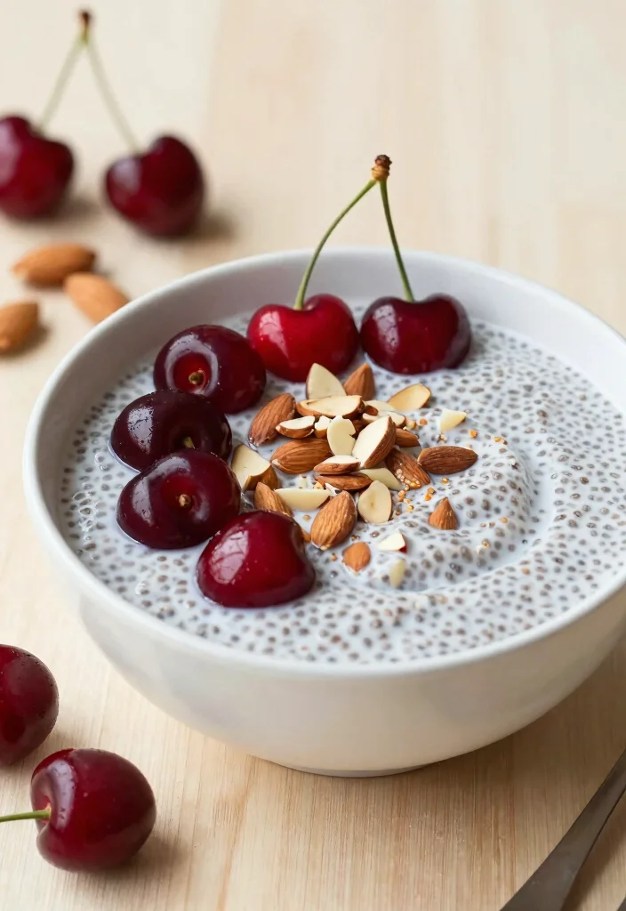 18 Nutritious and Delicious Chia Protein Pudding Ideas for Athletes - 12. Cherry Almond Chia Protein Pudding 1