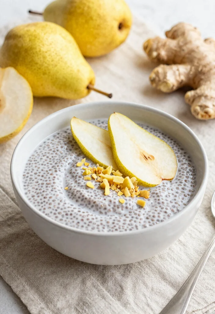 18 Nutritious and Delicious Chia Protein Pudding Ideas for Athletes - 16. Ginger Pear Chia Protein Pudding 1