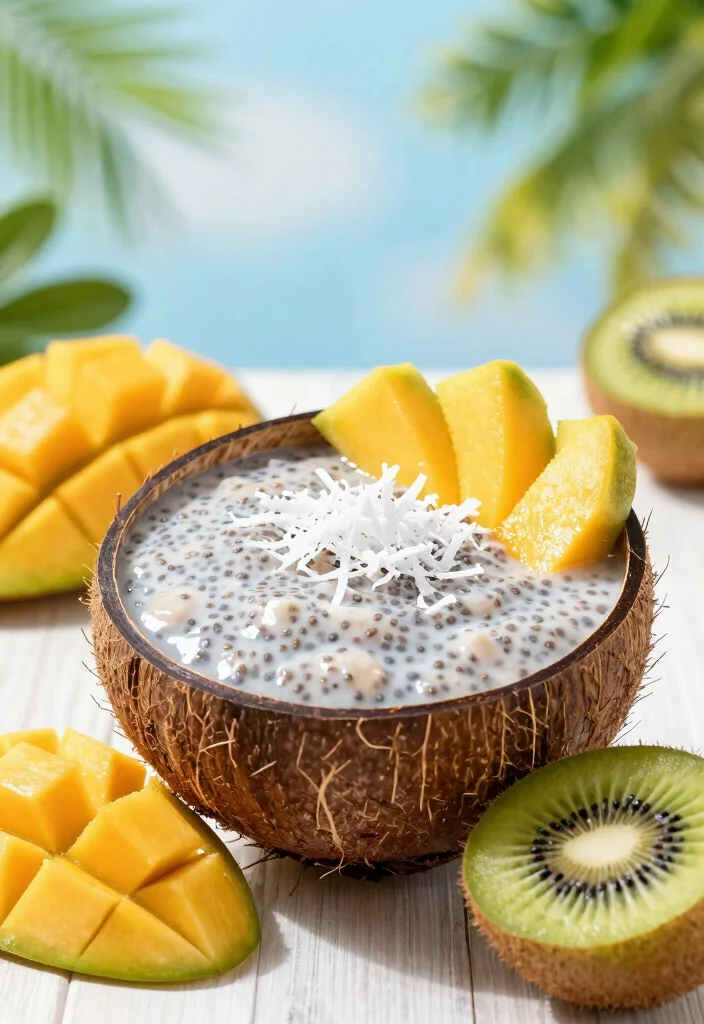 18 Nutritious and Delicious Chia Protein Pudding Ideas for Athletes - 3. Tropical Coconut Chia Protein Pudding 1