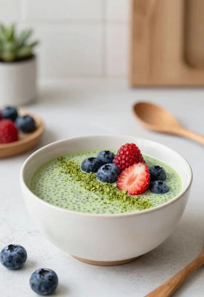 18 Nutritious and Delicious Chia Protein Pudding Ideas for Athletes - 6. Matcha Green Tea Chia Protein Pudding 1