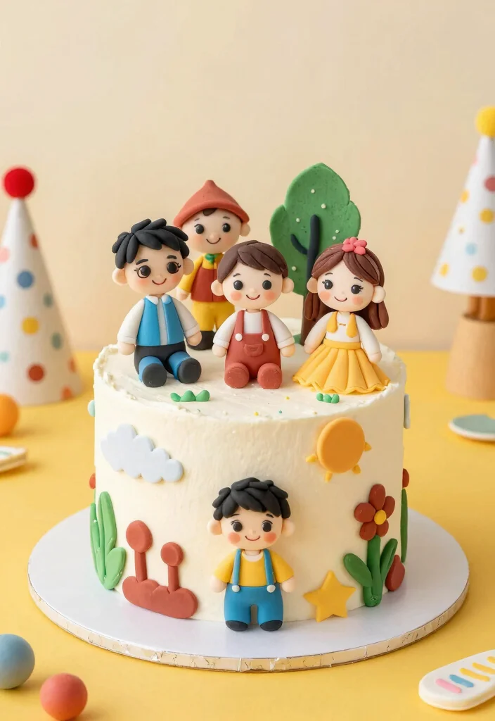 18 Stylish Grown-Up 30s Birthday Cake Ideas - 12. Creative Fondant Figurine Cake 1