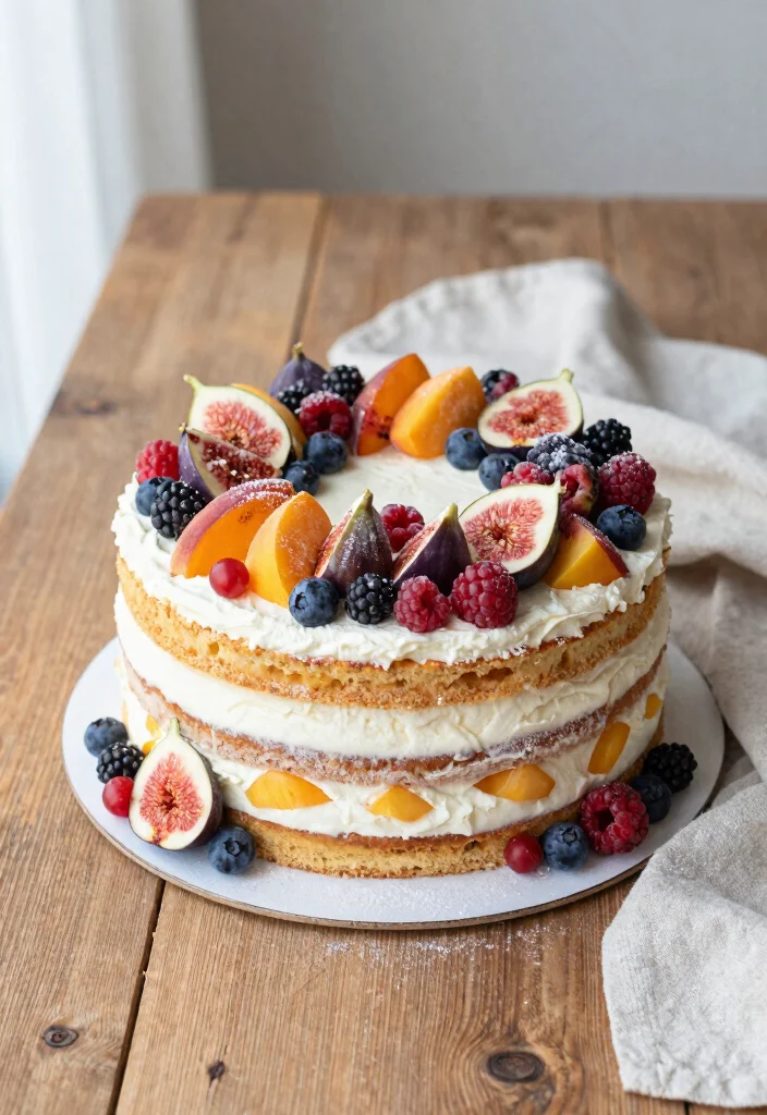 18 Stylish Grown-Up 30s Birthday Cake Ideas - 3. Naked Cake with Seasonal Fruits 1