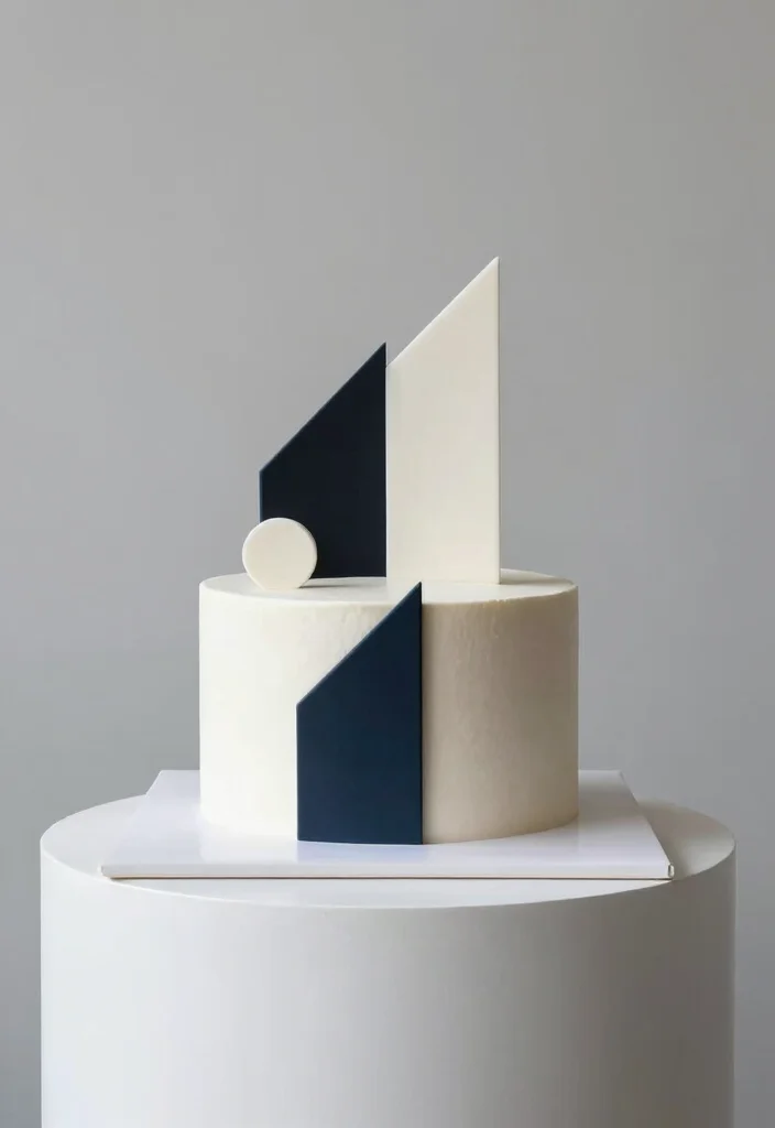 18 Stylish Grown-Up 30s Birthday Cake Ideas - 6. Minimalist Geometric Cake 1
