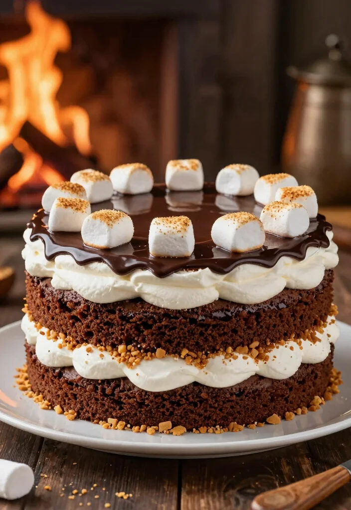 18 Stylish Grown-Up 30s Birthday Cake Ideas - 9. S’mores Cake Delight 1