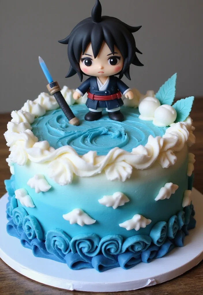 10 Epic Demon Slayer Birthday Cakes That Will Leave You Speechless! - 1. Tanjiro's Water Breathing Technique Cake 1