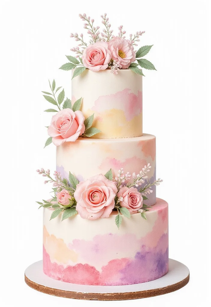 10 Stunning Painting Cake Ideas That Will Blow Your Mind (You Won't Believe #4!) - 1. Watercolor Floral Delight 1