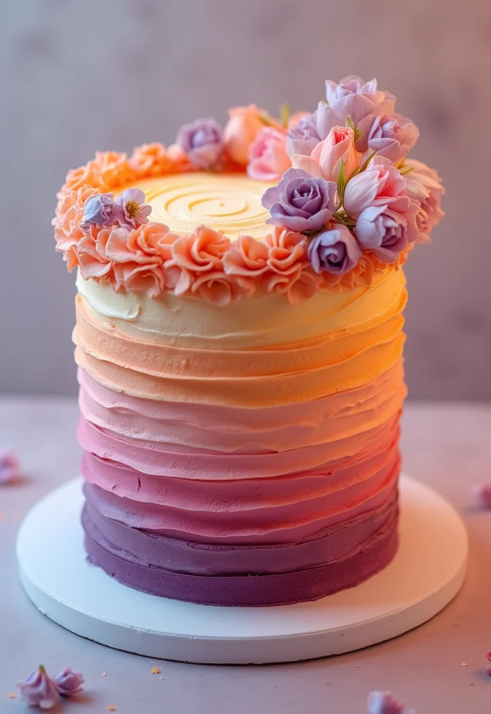 10 Stunning Painting Cake Ideas That Will Blow Your Mind (You Won't Believe #4!) - 5. Sunset Splendor 1