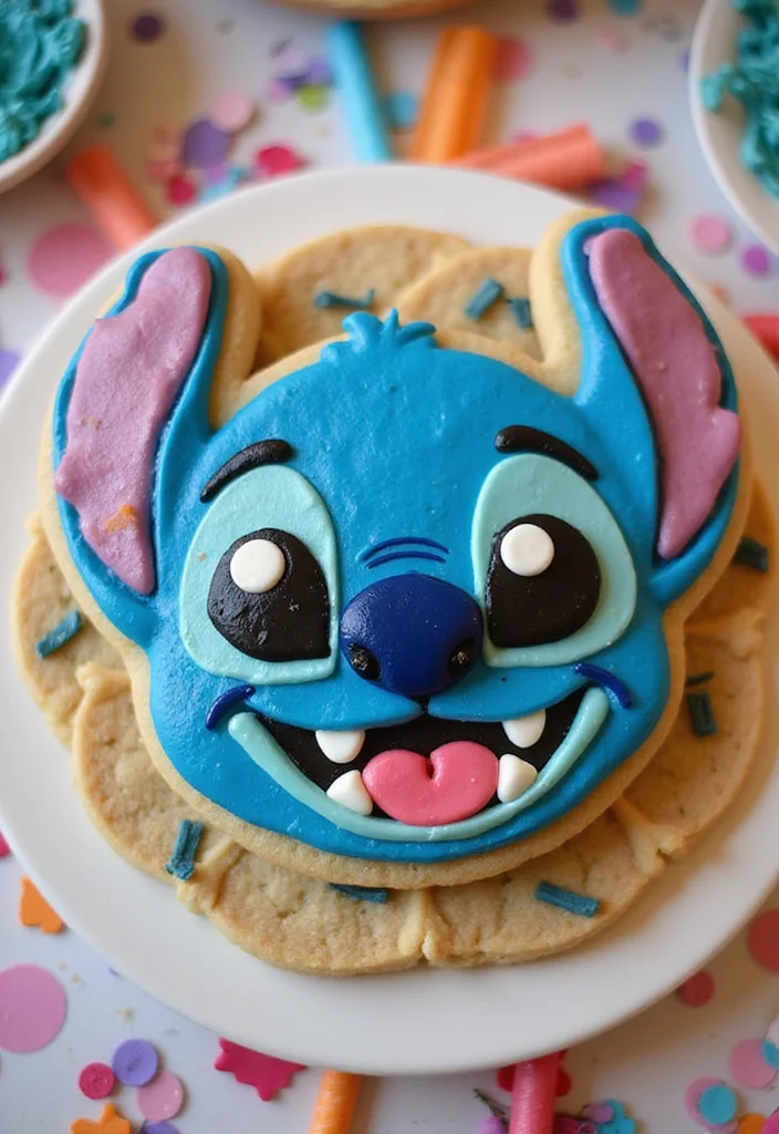 10 Stunning Stitch Birthday Cake Ideas That Will Steal the Show! - 7. Stitch Cookie Cake 1
