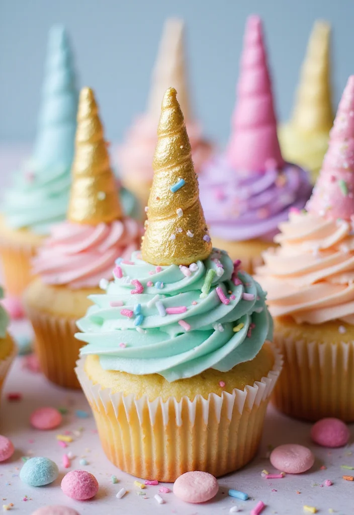 11 Cutest Unicorn Cakes Ever - 2. Unicorn Horn Cupcakes 1