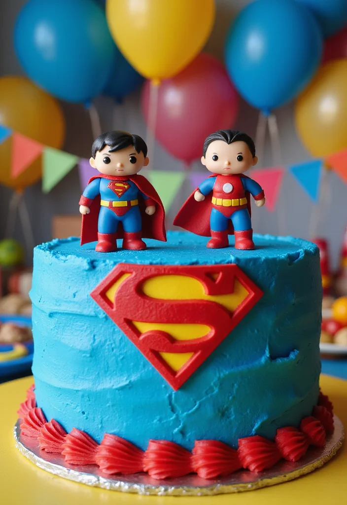 11 Simple Yet Fun Birthday Cakes for Boys That Will Steal the Show! - 1. Superhero Showdown Cake 1