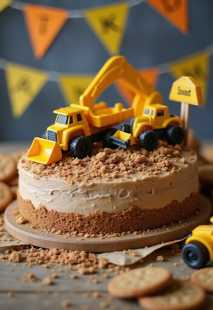 11 Simple Yet Fun Birthday Cakes for Boys That Will Steal the Show! - 10. Construction Zone Cake 1