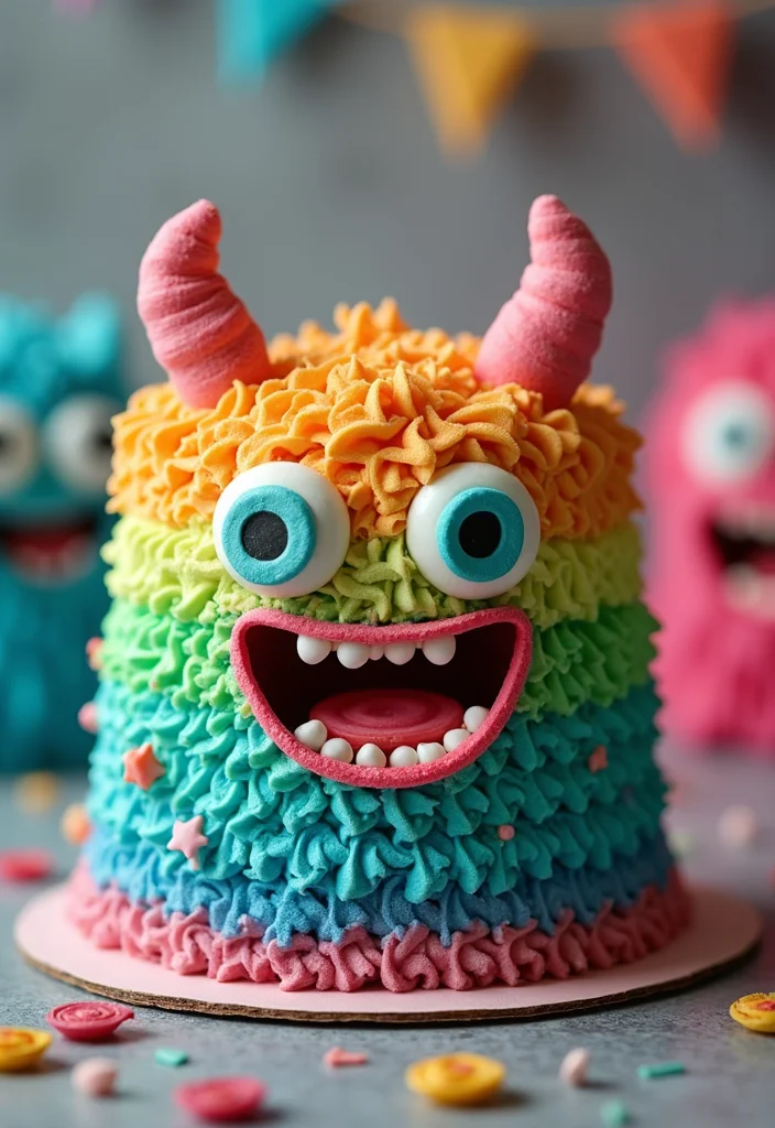 11 Simple Yet Fun Birthday Cakes for Boys That Will Steal the Show! - 11. Friendly Monster Cake 1
