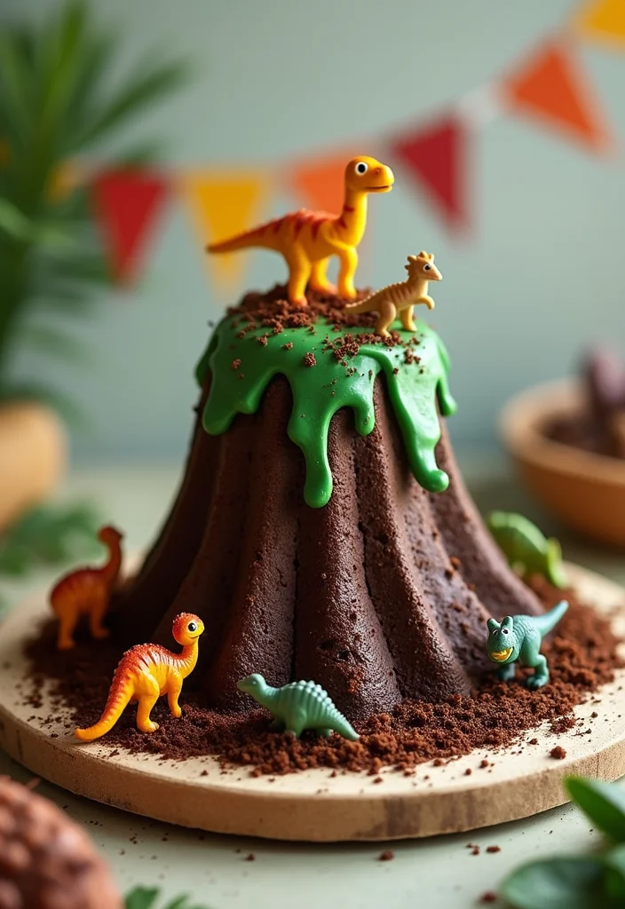 11 Simple Yet Fun Birthday Cakes for Boys That Will Steal the Show! - 2. Dino-Mite Chocolate Cake 1