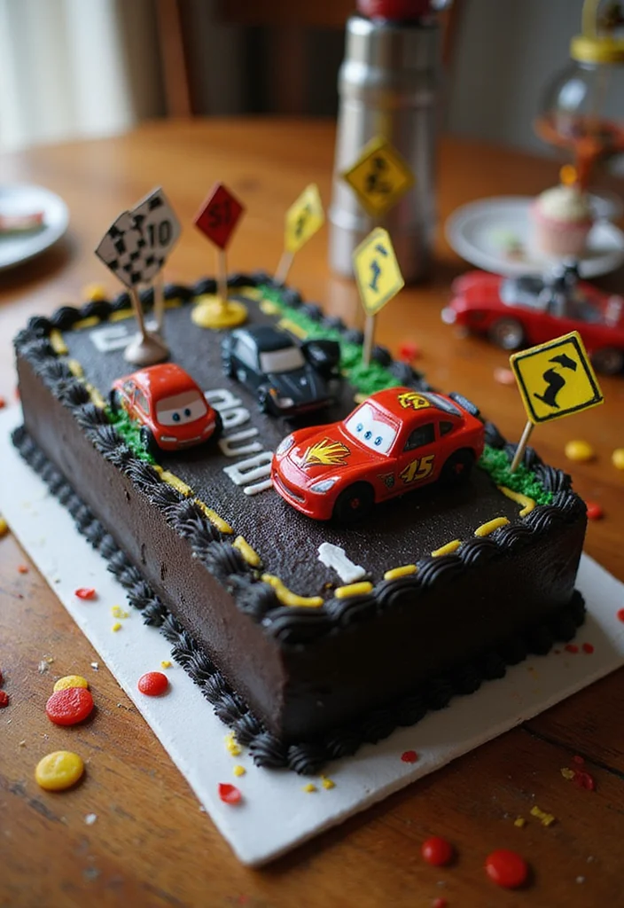 11 Simple Yet Fun Birthday Cakes for Boys That Will Steal the Show! - 3. Race Car Cake 1