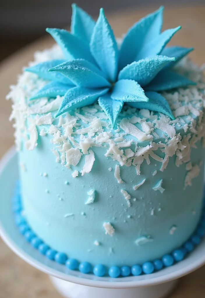 12 Blue Cake Ideas That Will Make Your Special Occasions Unforgettable (You’ll Love #3!) - 12. Blue Coconut Cake 1