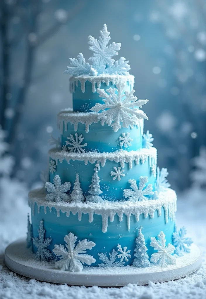 12 Blue Cake Ideas That Will Make Your Special Occasions Unforgettable (You’ll Love #3!) - 9. Blue Frosty Layered Cake 1