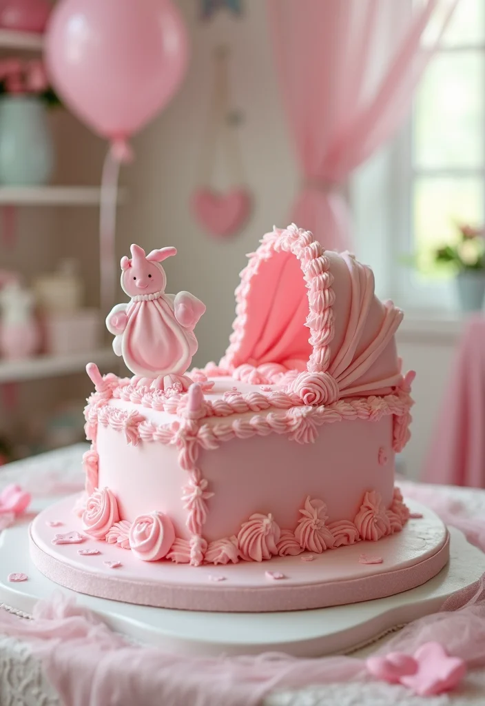12 DIY Baby Shower Cake Ideas You Can Make at Home! - 10. Baby Carriage Cake 1