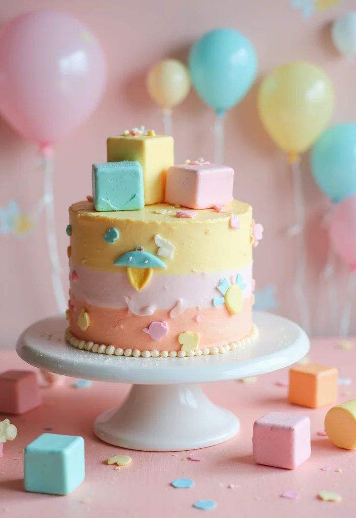 12 DIY Baby Shower Cake Ideas You Can Make at Home! - 3. Adorable Baby Blocks Cake 1