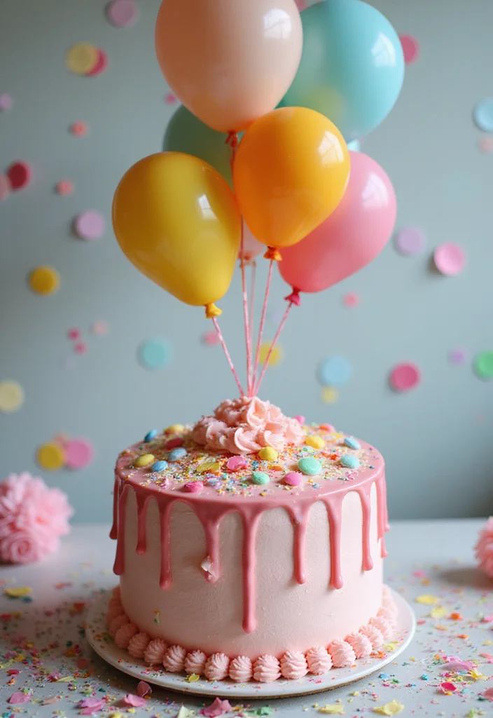 12 DIY Baby Shower Cake Ideas You Can Make at Home! - 5. Whimsical Balloon Cake 1