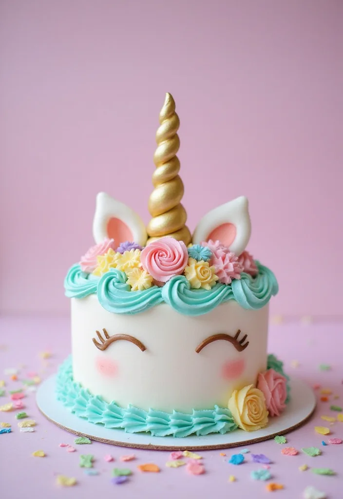 12 Elegant 17th Birthday Cake Designs You Need to See to Believe (#3 Is a Must-See!) - 8. Whimsical Unicorn Cake 1