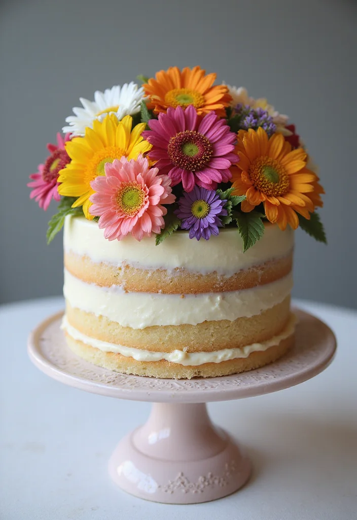 13 Coffee Cake Decoration Techniques You Can Master at Home! - 6. Edible Flowers 1