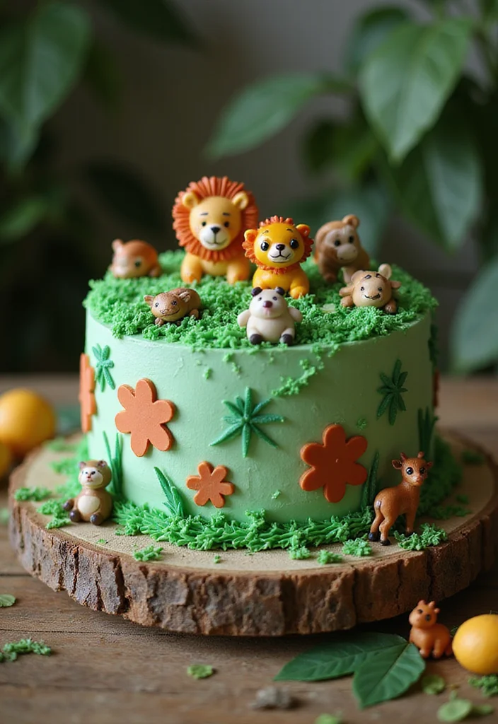 13 Fun Birthday Cakes for Boys That Are Perfect for Their 13th Celebration (You Have to See #3!) - 8. Animal Safari Cake 1