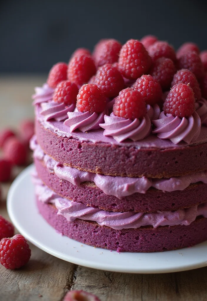 14 Creative Purple Birthday Cake Ideas That Match Your Party Theme Perfectly! - 9. Purple Raspberry Cake 1