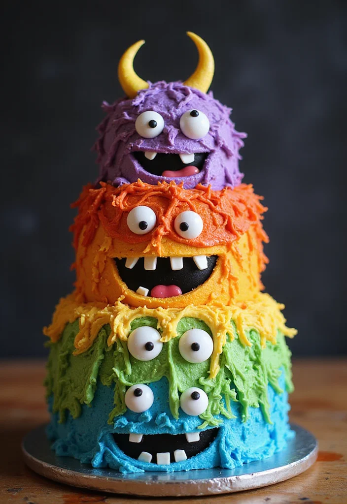 14 Easy School Cake Designs Kids Will Adore (You Won't Believe How Simple They Are!) - 10. Halloween Monster Cake 1