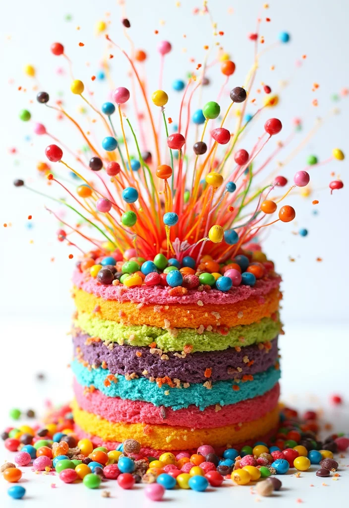 14 Personalized Birthday Cake Ideas for Your 18th Birthday That Are Totally Unique! - 4. Candy Explosion Cake 1